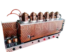 Tiryaki 6 Demlikli Bakır Tam Otomatik Çay Kazanı GAZ+ELK