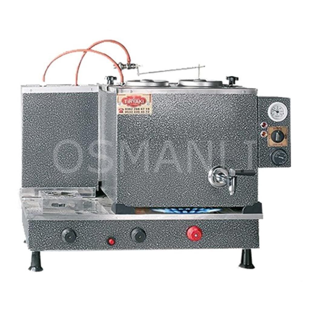 Tiryaki 2 Demlikli GRİ Tam Otomatik Çay Kazanı GAZ+ELK