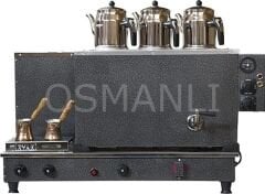Tiryaki 3 Demlikli GRİ Tam Otomatik Çay Kazanı GAZ+ELK