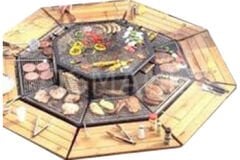 Osmanlı Sekizgen Bakır Mangalbaşı Masa Izgara Davlumbaz Ocakbaşı Tam Takım