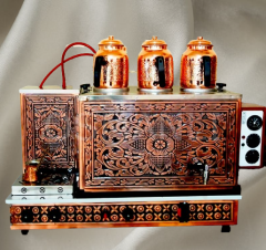 Sistem 3 Demlikli Bakır Çay Kazanı GAZ+ELK