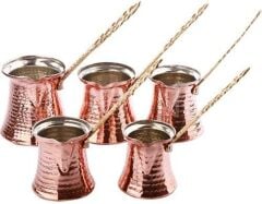 Osmanlı BAKIR CEZVE SETİ - 5Lİ BOY BOY BAKIR CEZVELER