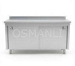 Osmanlı KAPALI PASLANMAZ TEZGAH - MUTFAK ÇALIŞMA TEZGAHI SÜRGÜLÜ KAPAKLI