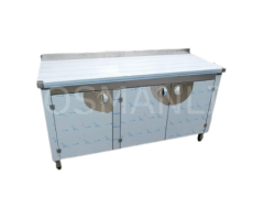 KAPALI PASLANMAZ TEZGAH - MUTFAK ÇALIŞMA TEZGAHI SÜRGÜLÜ KAPAKLI