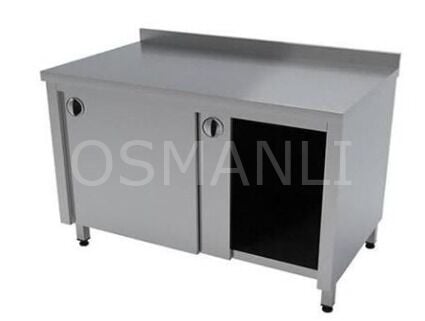 Osmanlı KAPALI PASLANMAZ TEZGAH - MUTFAK ÇALIŞMA TEZGAHI SÜRGÜLÜ KAPAKLI