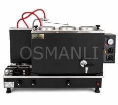 Sistem 3 Demlikli Siyah Çay Kazanı GAZ+ELK