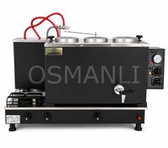 Sistem 3 Demlikli Siyah Çay Kazanı GAZ+ELK